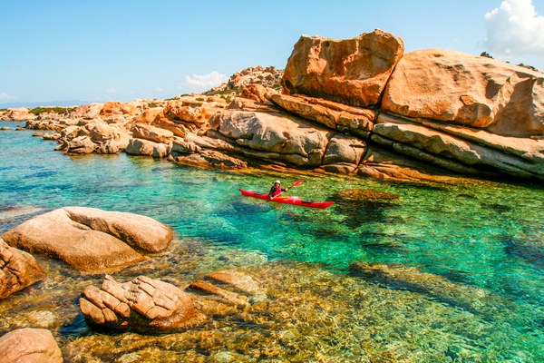 Kajak bei Isolella. Porticcio. Wasserwandern
