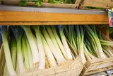 Organic leeks in store - La Roulotte - Furiani, Corsica