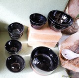 Black ceramic bowls - Caruli Pottery - Balagne