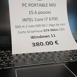 PC portable MSI d'occasion - Windows 11 - Micro Island à Lucciana