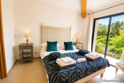 Bedroom overlooking the vineyard estate - Villa Terra Vigna in Southern Corsica