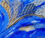 Huile sur toile art abstrait bleu