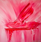 Huile sur toile art abstrait rose