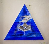 Peinture sur toile triangulaire art abstrait