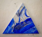 Peinture sur toile triangulaire art abstrait