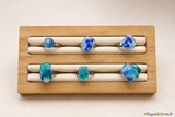 Bagues artisanales en verre bleu et turquoise - Atraverre