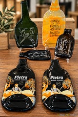Plateaux en bouteilles de Pietra aplaties - Verre recyclé Atraverre