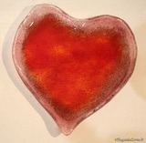 Rote Herzschale aus Glas - Atraverre Calvi Dekoration