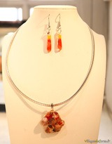 Glas-Schmuckset - Halskette und Ohrringe - Atraverre Calvi