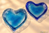 Vide-poches coeur en verre fusionné bleu - Atraverre
