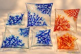 Vide-poches en verre fusionné - Motifs inspirés du corail