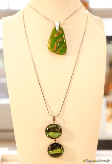 Glas-Schmuckset - Halskette und Ohrringe - Atraverre Calvi