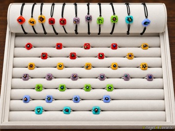 Bijoux en verre pour enfants - Bagues et bracelets colorés
