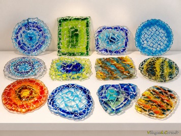 Dessous de plat en verre fusionné - Création Atraverre à Calvi