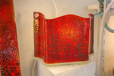 Rote Glas-Wandleuchte - Handarbeit Atraverre Calvi