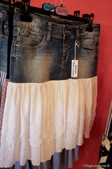 Recycled denim skirt