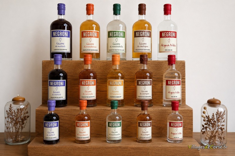 Gamma di liquori artigianali corsi Negroni - Calacuccia - Niolu