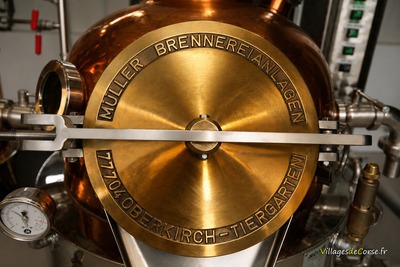 Targa del costruttore Müller Brennereianlagen - Alambicco della Distilleria Negroni