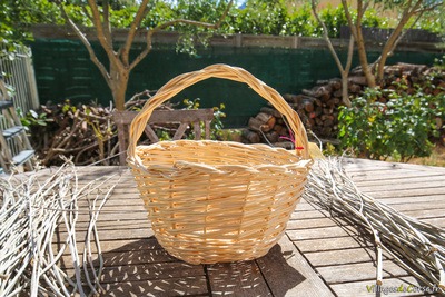 Panier en osier blanc - Vannerie de Calenzana, Corse