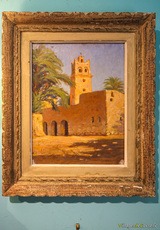 Huile sur toile orientaliste - Paysage du Maroc