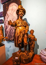 Sculpture Saint Roch bois polychrome doré 17e