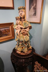 Statue vierge à l'Enfant céramique art populaire
