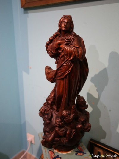 Statue religieuse ancienne - Vierge en gloire - Putti