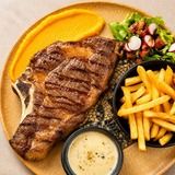 Entrecôte alla griglia con patatine fritte fatte in casa - Ristorante Chez Marc a Centuri