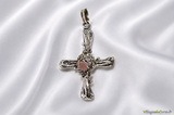 Kreuzanhänger mit Rosenquarz - BdeH-Kreation