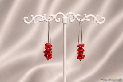 Ohrringe mit roter Koralle - Handgefertigter Schmuck von BdeH