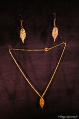 Bronze-Halskette mit Maulbeerblatt-Prägung - Les Bijoux By Bulles - Calvi, Korsika