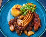 Slow-cooked Corsican milk-fed lamb - Specialty of Auberge de la Restonica in Corte