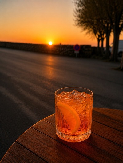 Evening cocktail and aperitif atmosphere - Au Bon Clocher Restaurant in Canari