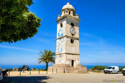 Canari bell tower and sea view - Cap Corse in Northern Corsica