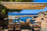 Terrasse des Vieux Moulin mit Blick auf den Hafen von Centuri - Cap Corse