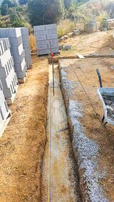 Remplissage beton des fondations