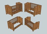 Menuiserie lit bébé sur plan 3D