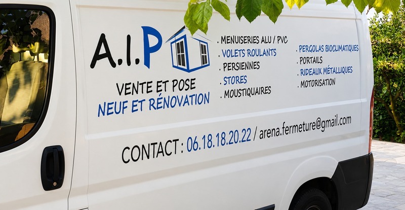 Camion AIP Menuiseries - Volets roulants, portes, stores et pergolas à Vescovato