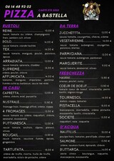 Carte pizza été 2025 - A Bastella - Lucciana, Corse