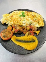 Delicious omelet - Restaurant I Fratelli in Rapale, Corsica.