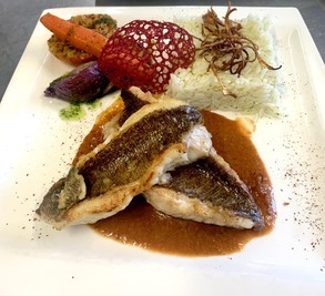 Grouper fillet with bouillabaisse-style sauce - Restaurant I Fratelli in Rapale.