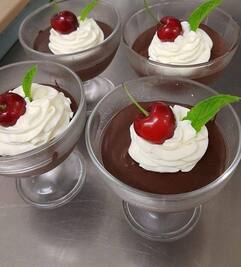 Chocolate mousse with cherries - Restaurant I Fratelli in Rapale.