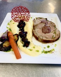 Pork roast with figatellu and chestnut sauce - Restaurant I Fratelli in Rapale.
