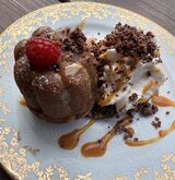 Dolce di castagne con caramello al burro salato fatto in casa - Ristorante U Palmentu - Centuri, Corsica