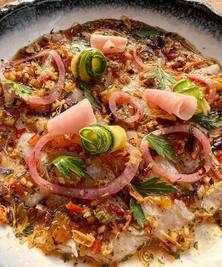 Ceviche di Saint-Pierre e la sua marinata esotica - Ristorante U Palmentu - Centuri, Corsica