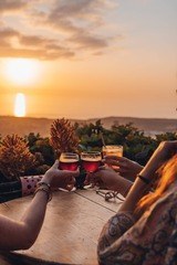 Apéro et coucher de soleil au restaurant A Casarella à Pigna