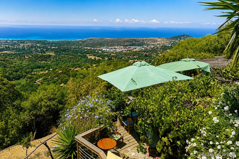 Terrace with sea view - A Casarella Restaurant in Pigna, Balagne