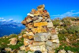 Steinhaufen am Gipfel des Punta Sant Eliseo