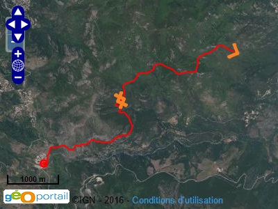Carte ign defile du Lancone Olmeta